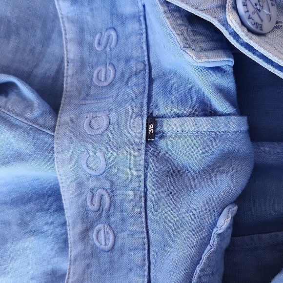 Escales Paris Women EU36/US6 100% Linen Sailor Button Front Back Pocket Shorts - Picture 9 of 16